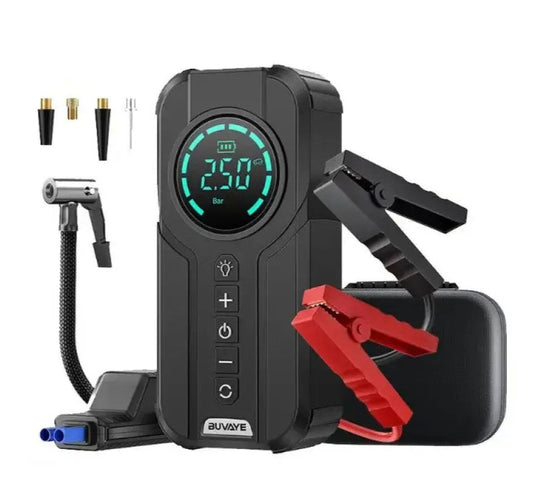 Multi-Function Portable Car Jump Starter with Air Compressor, Power Bank, and Emergency Light