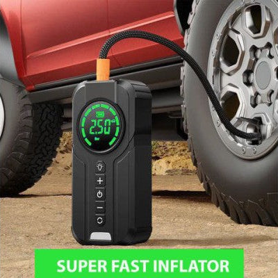 Multi-Function Portable Car Jump Starter with Air Compressor, Power Bank, and Emergency Light